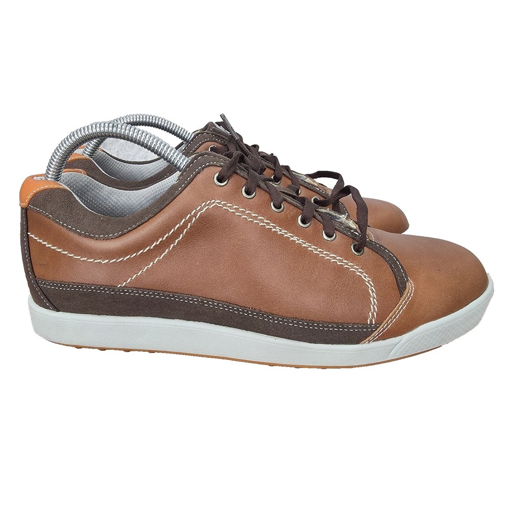 Footjoy Contour Casual Golf Shoes Mens 8 M Brown Leather Spikeless Sneaker 54222